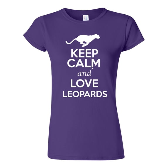 Junior Keep Calm And Love Leopards Big Cat Animal Lover T-Shirt Tee