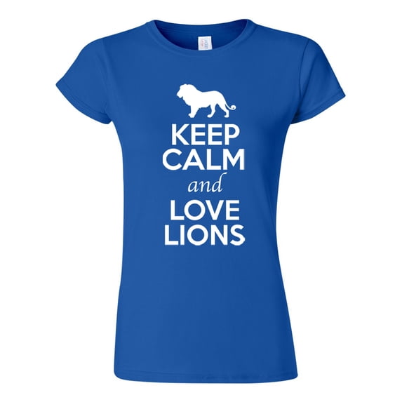 Junior Keep Calm And Love Lion King Big Cat Animal Lover T-Shirt Tee