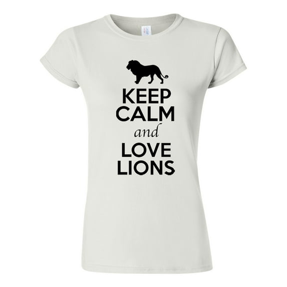 Junior Keep Calm And Love Lion King Big Cat Animal Lover T-Shirt Tee