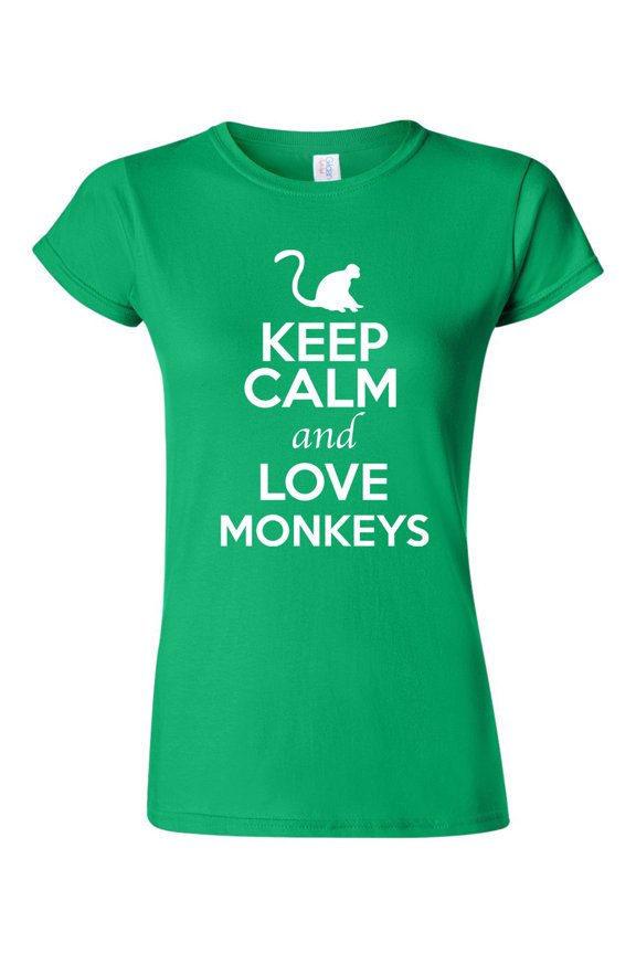 Junior Keep Calm And Love Monkey Ape Animal Lover T-Shirt Tee