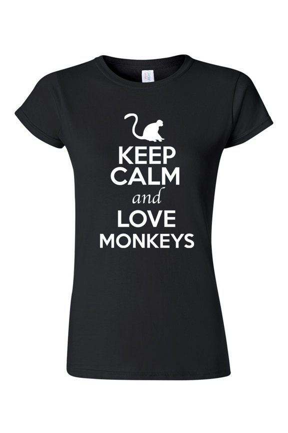 Junior Keep Calm And Love Monkey Ape Animal Lover T-Shirt Tee