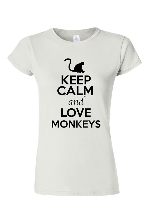 Junior Keep Calm And Love Monkey Ape Animal Lover T-Shirt Tee