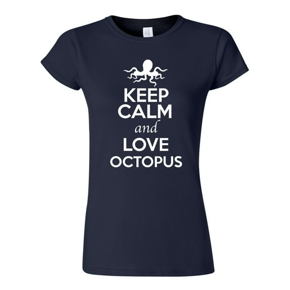 Junior Keep Calm And Love Octopus Ocean Animal Lover T-Shirt Tee