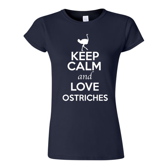 Junior Keep Calm And Love Ostriches Bird Animal Lover T-Shirt Tee