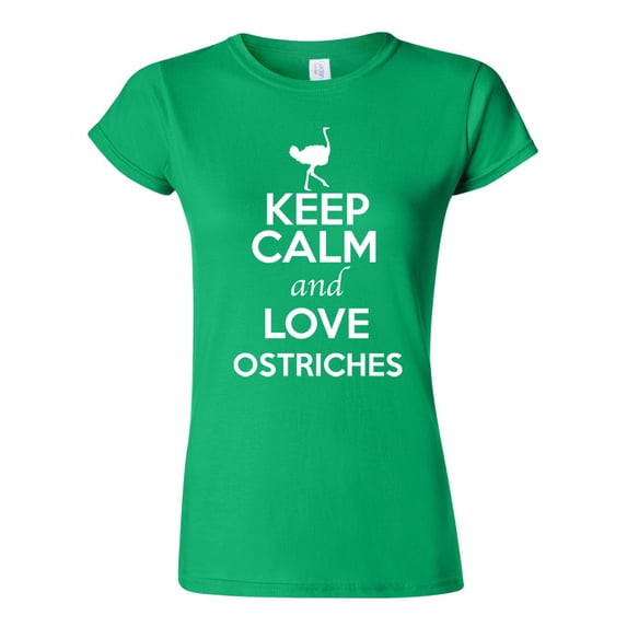 Junior Keep Calm And Love Ostriches Bird Animal Lover T-Shirt Tee