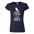 thumbnail image 1 of Junior Keep Calm And Love Owls Animal Bird Lover DT T-Shirt Tee, 1 of 2