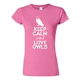 thumbnail image 1 of Junior Keep Calm And Love Owls Animal Bird Lover DT T-Shirt Tee, 1 of 2