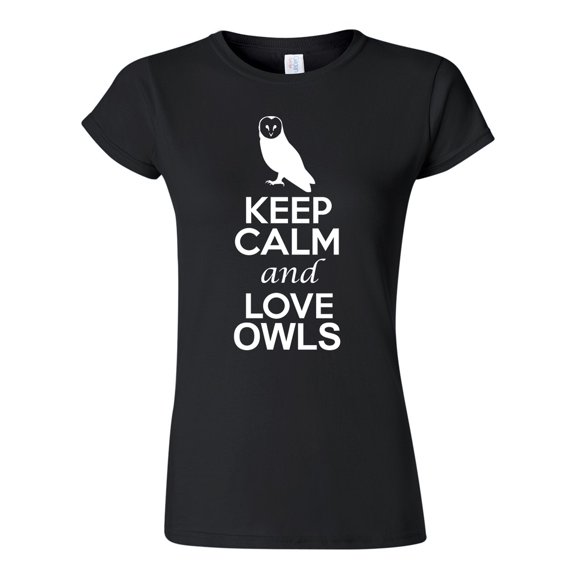 Junior Keep Calm And Love Owls Animal Bird Lover DT T-Shirt Tee