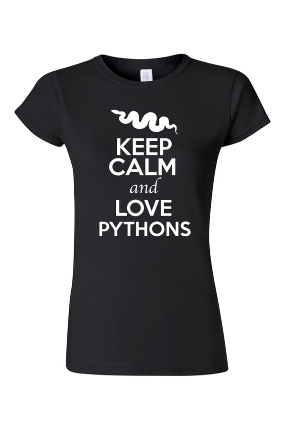 Junior Keep Calm And Love Pythons Snake Animal Lover T-Shirt Tee