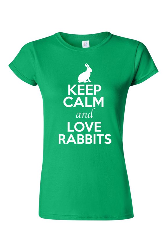 Junior Keep Calm And Love Rabbits Bunny Animal Lover T-Shirt Tee