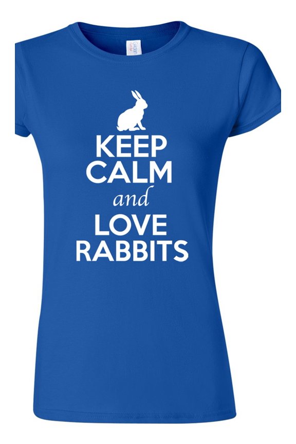 Junior Keep Calm And Love Rabbits Bunny Animal Lover T-Shirt Tee