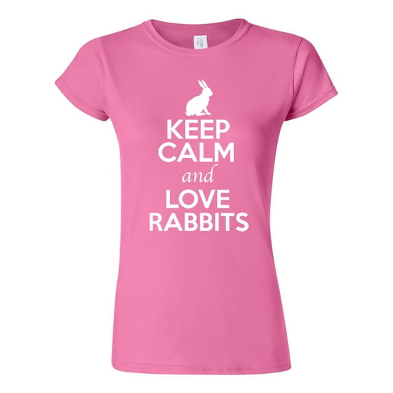 Junior Keep Calm And Love Rabbits Bunny Animal Lover T-Shirt Tee