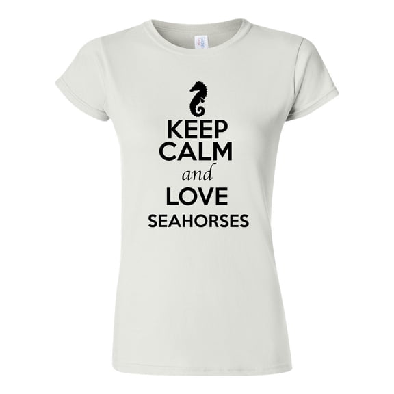 Junior Keep Calm And Love Seahorses Sea Monster Animal Lover T-Shirt Tee