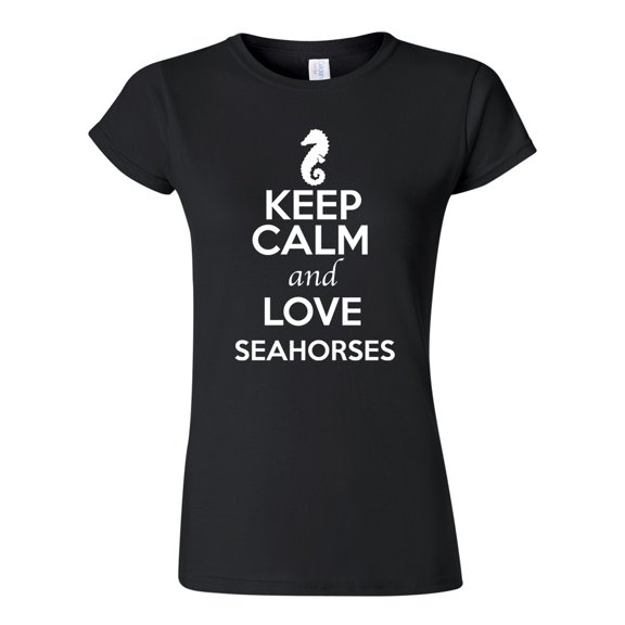 Junior Keep Calm And Love Seahorses Sea Monster Animal Lover T-Shirt Tee