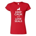 thumbnail image 1 of Junior Keep Calm And Love Seals Sea Lion Animal Lover T-Shirt Tee, 1 of 2