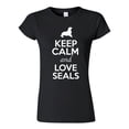 thumbnail image 1 of Junior Keep Calm And Love Seals Sea Lion Animal Lover T-Shirt Tee, 1 of 2
