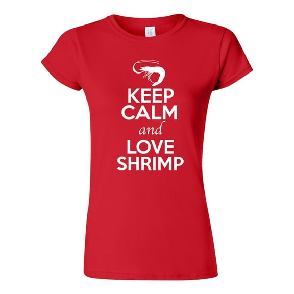 Junior Keep Calm And Love Shrimp Prawn Animal Lover T-Shirt Tee