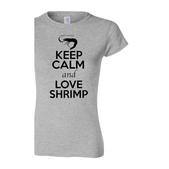 Junior Keep Calm And Love Shrimp Prawn Animal Lover T-Shirt Tee
