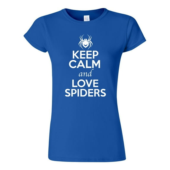 Junior Keep Calm And Love Spiders Web Insects Lover T-Shirt Tee