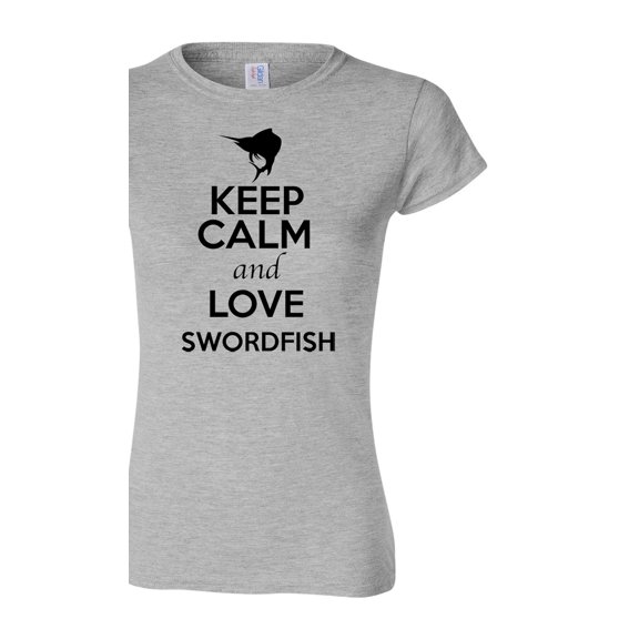 Junior Keep Calm And Love Swordfish Fish Animal Lover T-Shirt Tee