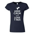 thumbnail image 1 of Junior Keep Calm And Love T-Rex Dinosaur Animal Lover T-Shirt Tee, 1 of 2
