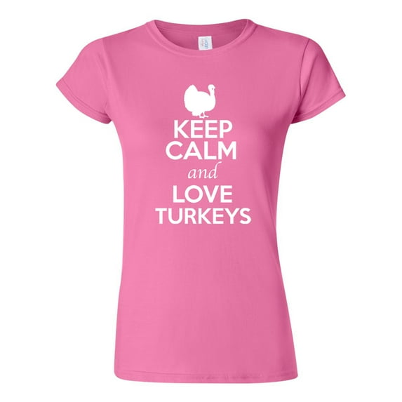 Junior Keep Calm And Love Turkeys Bird Animal Lover T-Shirt Tee
