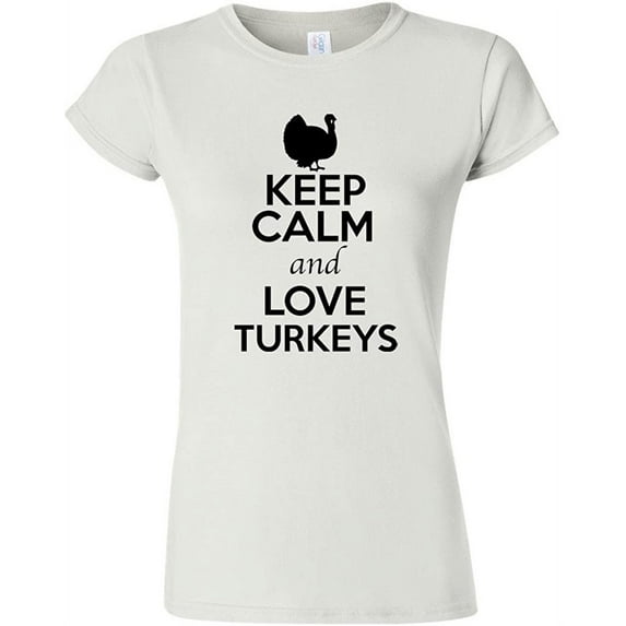 Junior Keep Calm And Love Turkeys Bird Animal Lover T-Shirt Tee