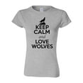 thumbnail image 1 of Junior Keep Calm And Love Wolves Wolf Animal Lover T-Shirt Tee, 1 of 2