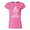 thumbnail image 1 of Junior Keep Calm And Love Wolves Wolf Animal Lover T-Shirt Tee, 1 of 2