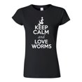 thumbnail image 1 of Junior Keep Calm And Love Worms Fishing Animal Lover T-Shirt Tee, 1 of 2