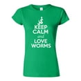 thumbnail image 1 of Junior Keep Calm And Love Worms Fishing Animal Lover T-Shirt Tee, 1 of 2