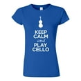 thumbnail image 1 of Junior Keep Calm And Play Cello Music Lover Musician DT T-Shirt Tee, 1 of 2