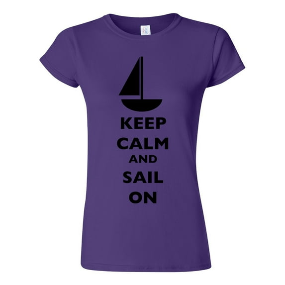 Junior Keep Calm And Sail On Boat Sailboat Yacht Ocean Sea Funny DT T-Shirt Tee