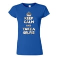 thumbnail image 1 of Junior Keep Calm And Take A Selfie Crown Funny Humor DT T-Shirt Tee, 1 of 2