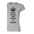 thumbnail image 1 of Junior Keep Calm And Take A Selfie Crown Queen Camera Funny DT T-Shirt Tee, 1 of 2