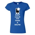 thumbnail image 1 of Junior Keep Calm And Take A Selfie Flash Phone Camera Picture Funny DT T-Shirt Tee, 1 of 2