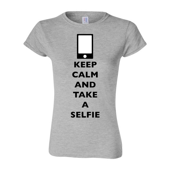 Junior Keep Calm And Take A Selfie Phone Camera Picture Funny DT T-Shirt Tee