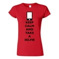 thumbnail image 1 of Junior Keep Calm And Take A Selfie Phone Camera Picture Funny DT T-Shirt Tee, 1 of 2