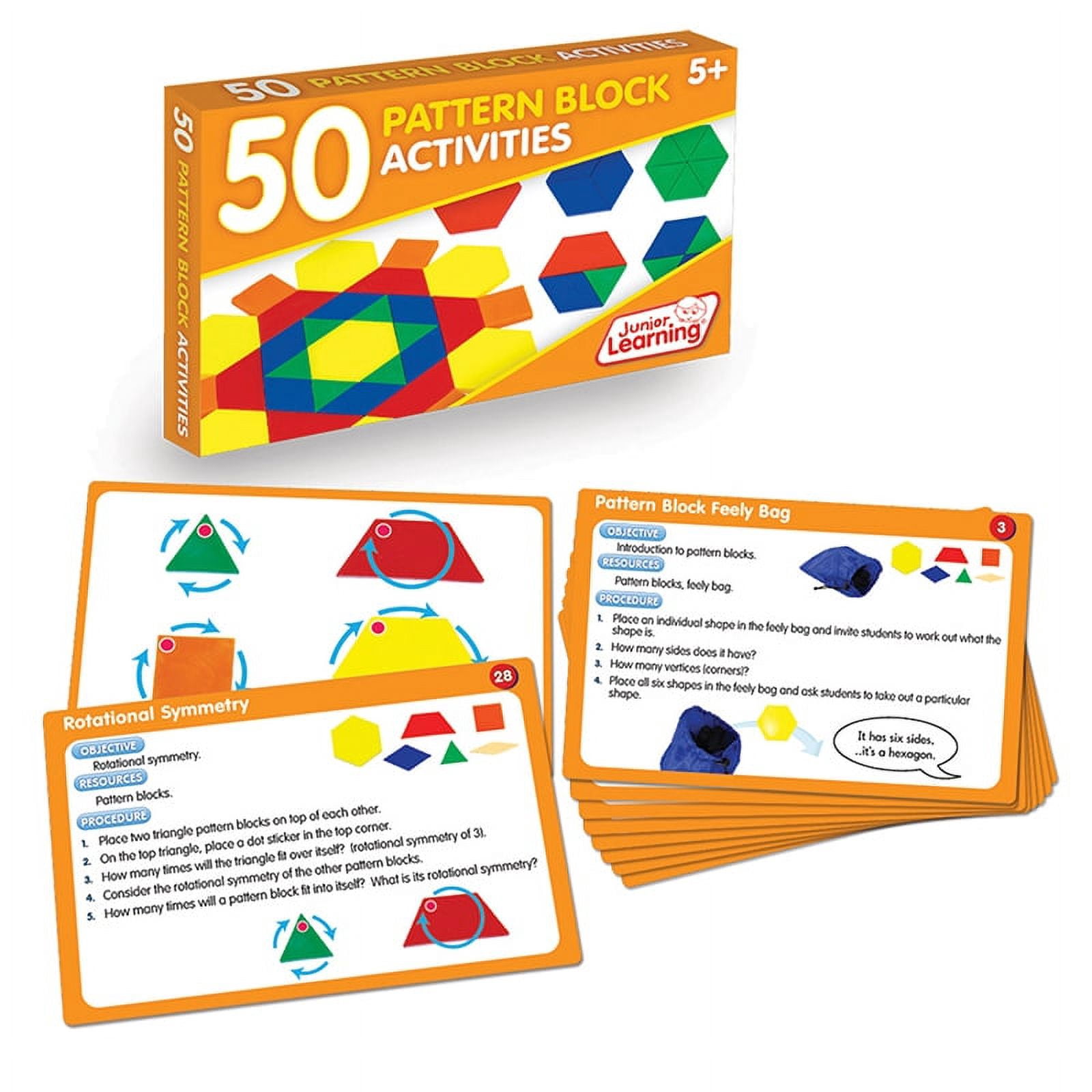 Junior Learning 50 Pattern Block Activities Learning Set