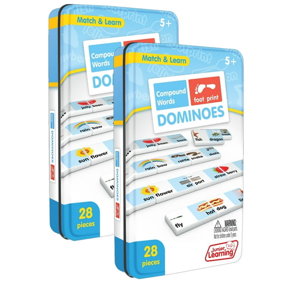 Junior Learning Compound Words Match & Learn Dominoes, Pack of 2