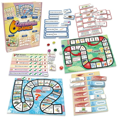 6 Comprehension Games Junior Learning Board Game for Ages 6-9+ Grade 2 Grade 3 Learning, Language Arts, Perfect for Home School, Educational Resources