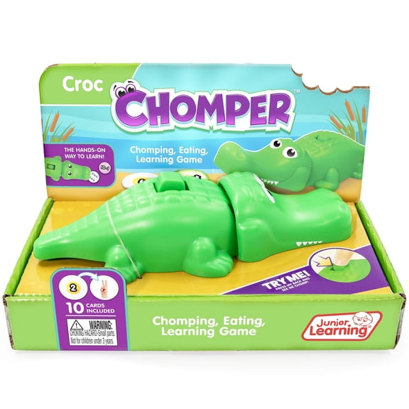 Junior Learning: Crocodile Chomper - Learning Toy Game, Practice Addition-Subtraction-Phonics-Sight Words, Educational Math & Reading Play, Kids 4+
