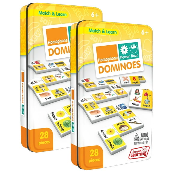 Junior Learning Homophone Match & Learn Dominoes, Pack of 2