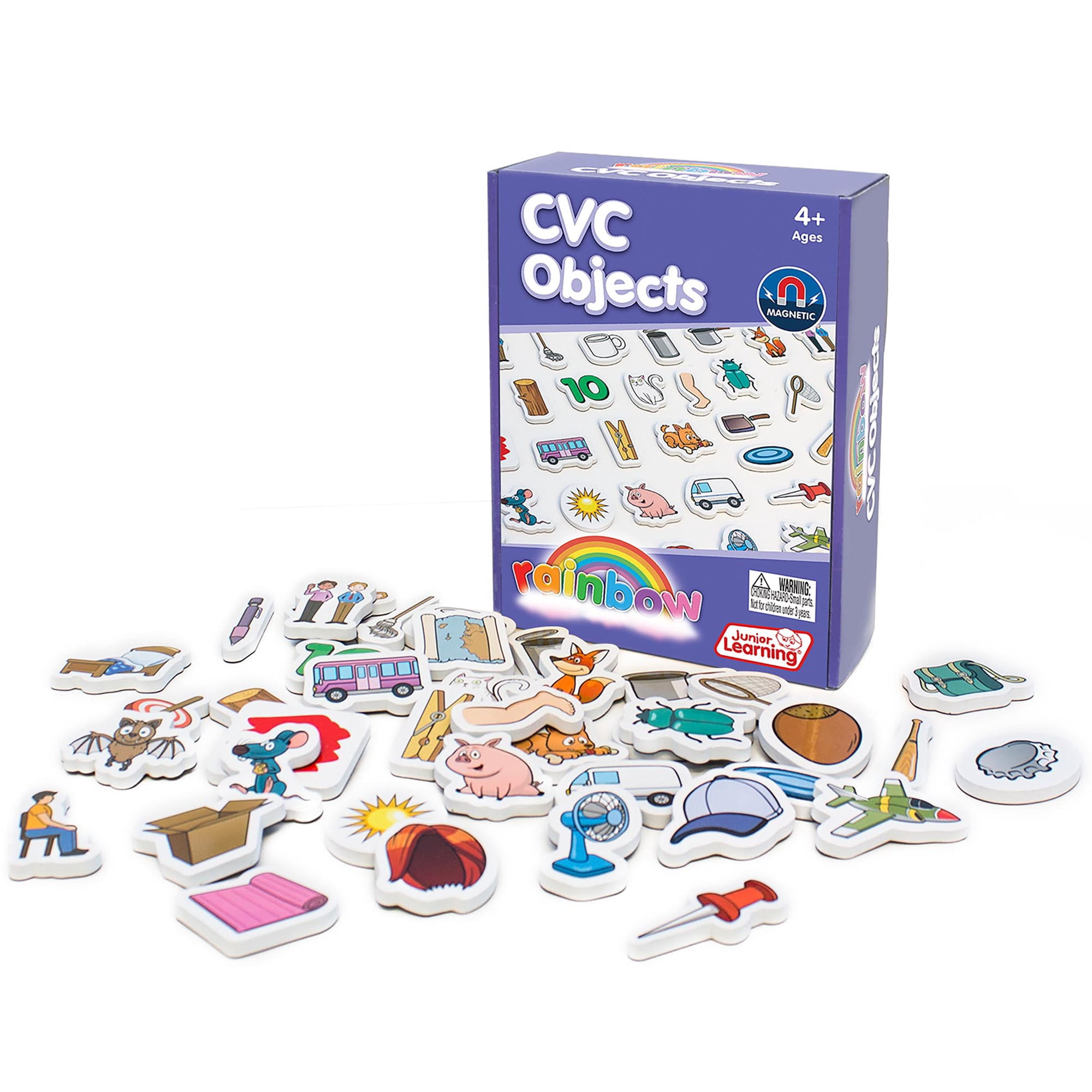 Junior Learning, Magnetic Foam Set, 40 Pieces, Rainbow CVC Objects
