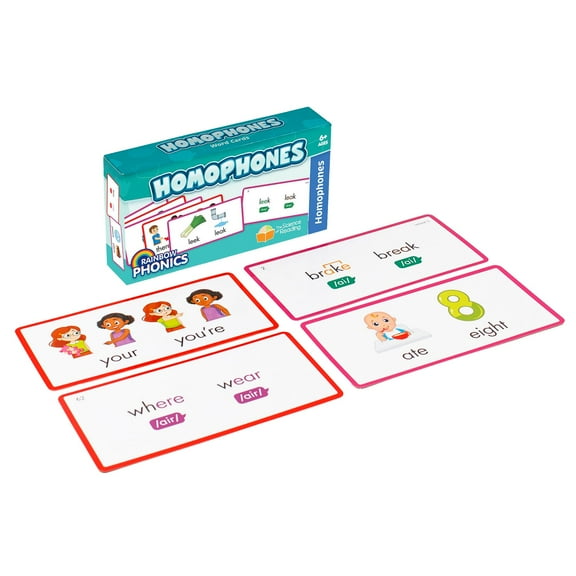 Junior Learning Rainbow Phonics Homophones Cards