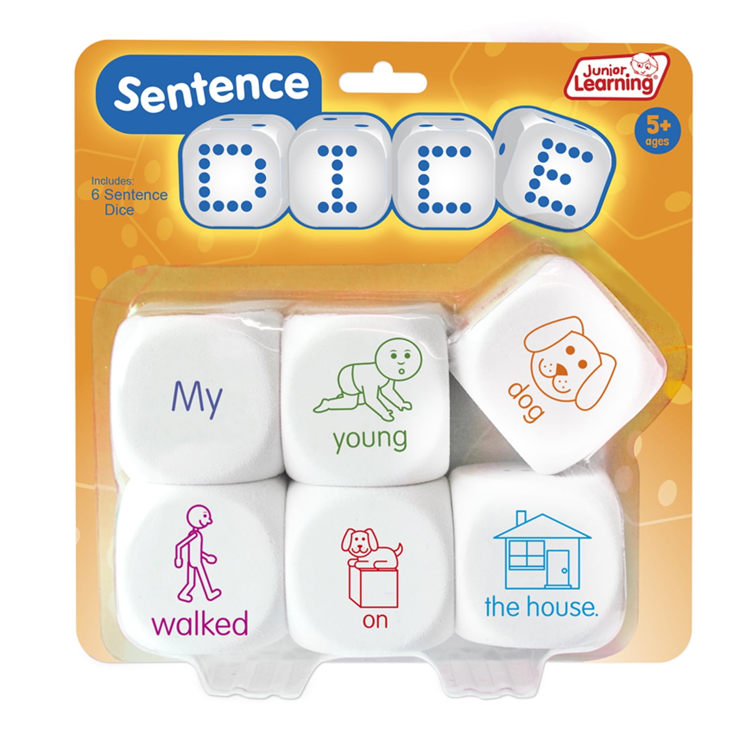 Junior Learning Soft White Sentence Dice Set for Kids