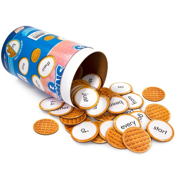 Junior Learning: Sight Word Snacks - Set 2 - Word & Reading Recognition Practice, Cracker Theme Double-Sided Cards, Multi Game Play Options, Kids 5+