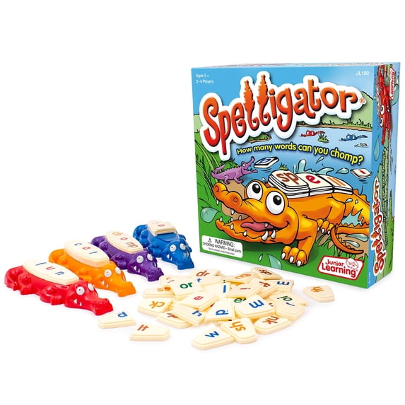 Junior Learning Spelligator Word Building Game, Ages 5-9, Phonemic Awareness, 75 Letter Tiles