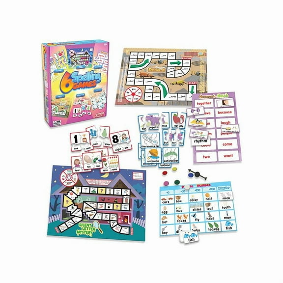 Junior Learning Spelling Games Set, 6+ Years, Educational Board Games for Language Arts