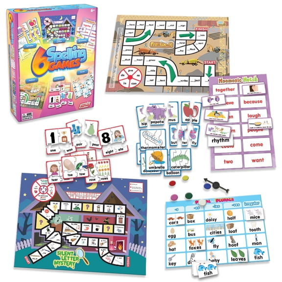 Junior Learning Spelling Games Set, 6+ Years, Educational Board Games for Language Arts